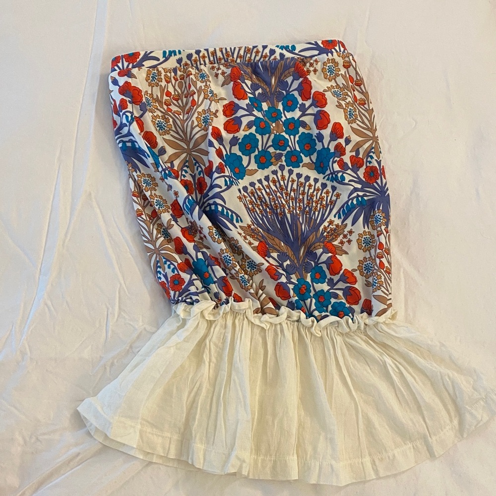 Floral Print swim top  with Ruffle Hem